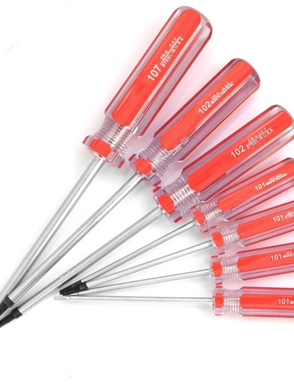 Triangle Screwdrivers Set 7 Sizes 1.4mm 1.8mm 2.0mm 2.3mm 2.7mm 3.0mm 4.2mm, SKZ